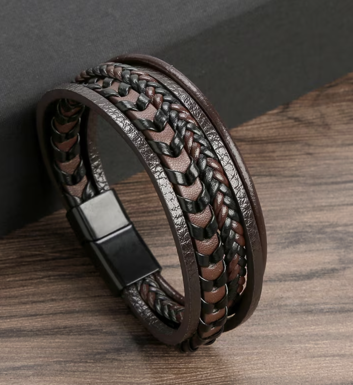 MAGNETIC BRACELET 9.06” (Coffee with Black Trim)