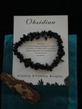 OBSIDIAN NATURAL STONE HEALING STRETCH BRACELET:  small