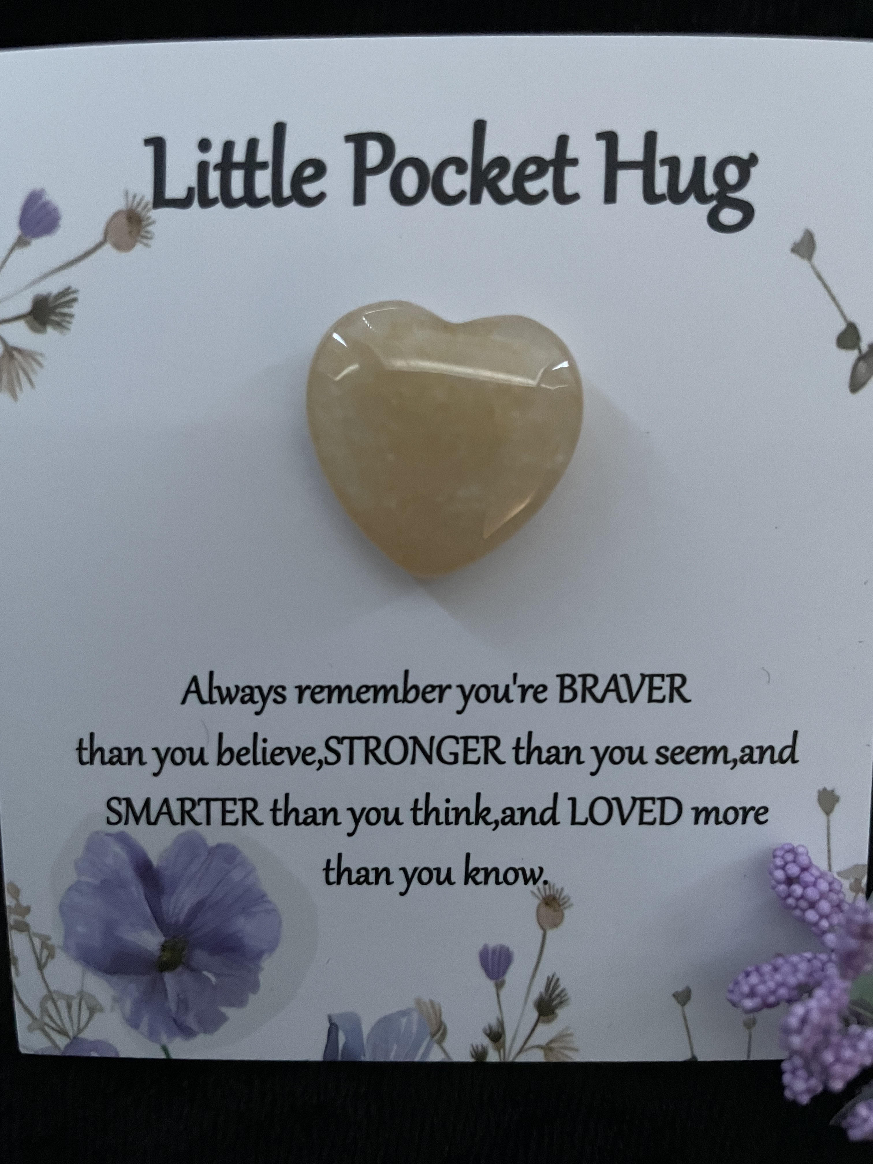 POCKET HUG:   YELLOW CARNELIAN NATURAL STONE HEALING